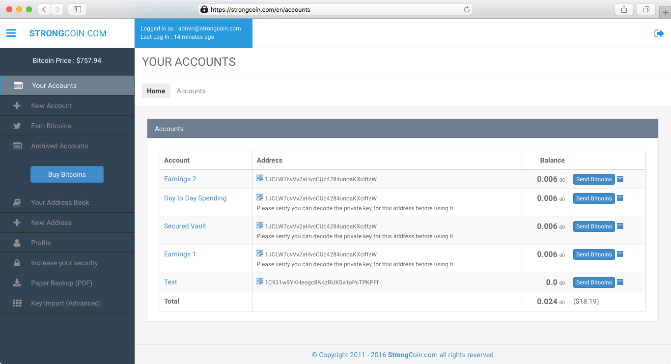 Highly Secure Bitcoin Wallet Strongcoin